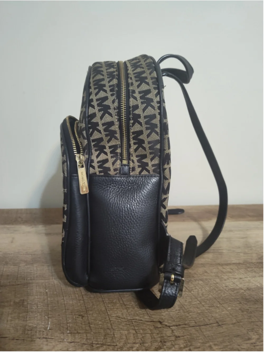 Women's Michael Kors Backpack One Size Black and Beige